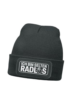 MIT PATCH MIT SPRUCH AUFDRUCK LUSTIG - Beanie - dunkelgrau