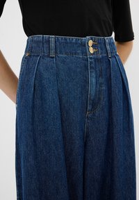 adL PLEATED WIDE LEG  - Wide leg - NAVY BLUE