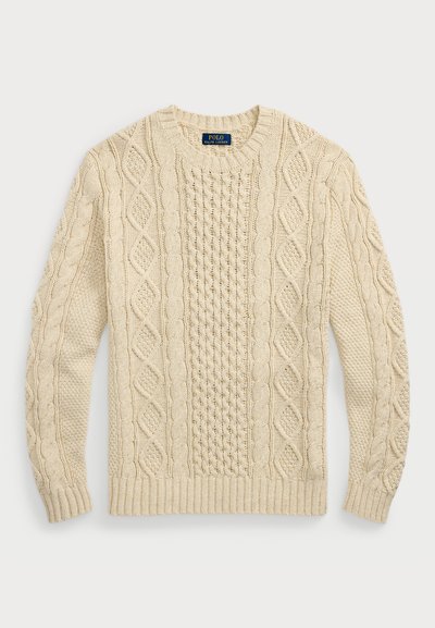 Polo Ralph Lauren THE ICONIC FISHERMAN'S JUMPER - Pulover - oatmeal combo