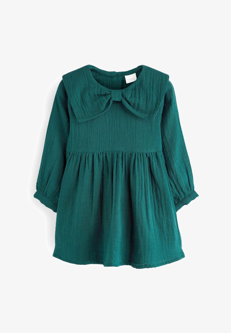 Next BOW COLLAR LONG SLEEVE - Robe de jour - teal blue