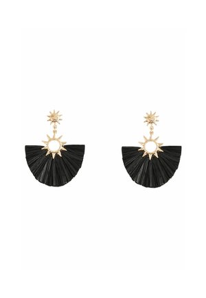 RAFFIA SUN STATEMENT - Ohrringe - black