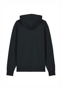 Donker hoodie met een kangaroo zak, verstelbare trekkoordkap, ribgebreide manchetten en zoom, en een gladde, zachte katoenmix textuur.