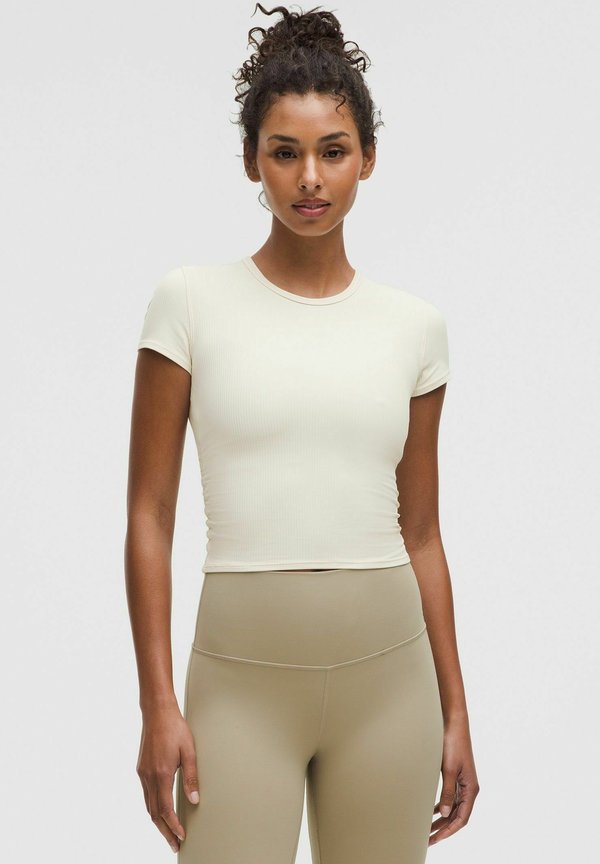 ALL IT TAKES BACK-TWIST RIB SHORT SLEEVE - T-Shirt print - light ivory