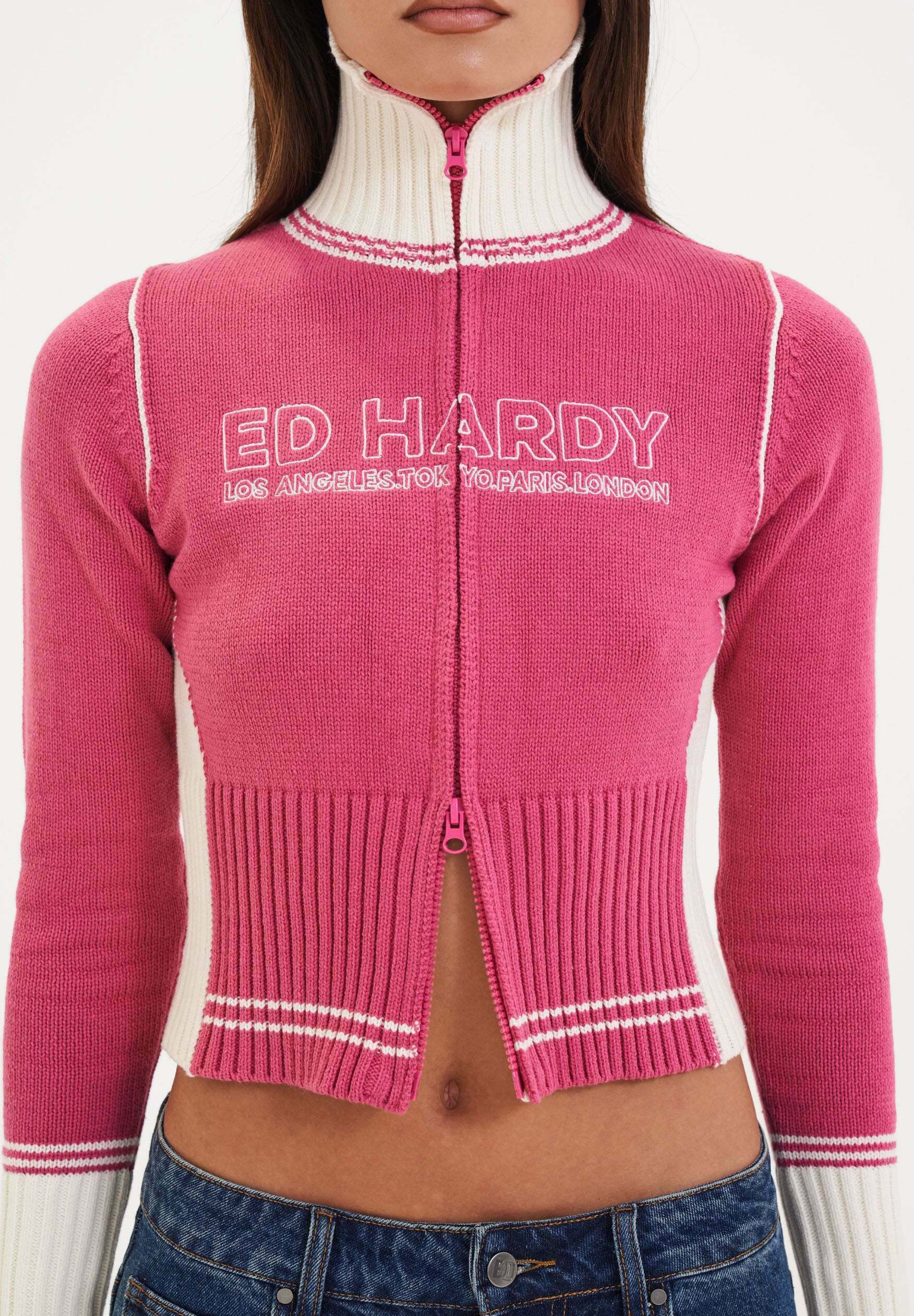 Ed Hardy ZIP UP - Cardigan - pink - Zalando