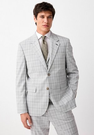 REGULAR FIT - TAILORED FIT CHECK - Blazer - light grey