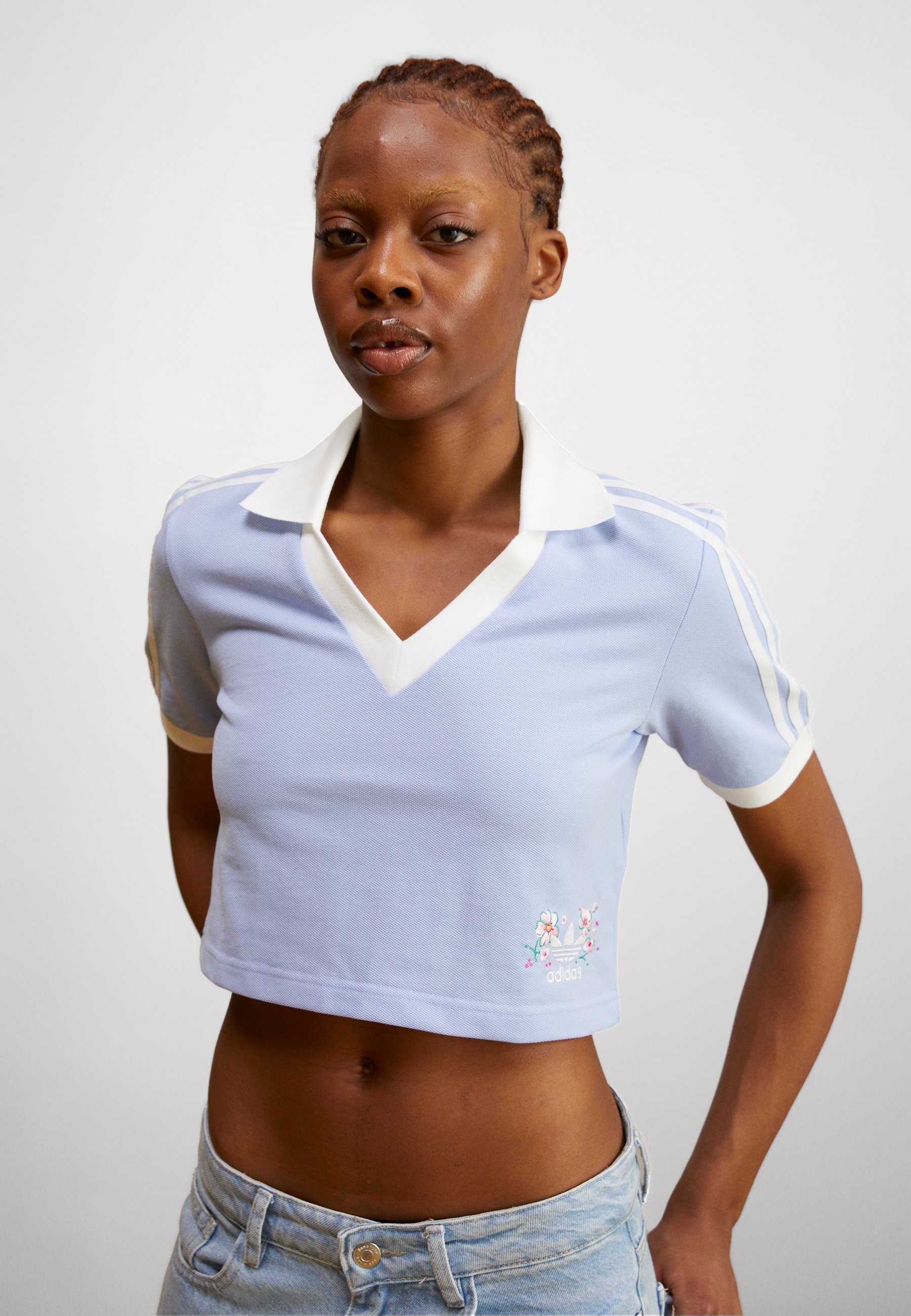 adidas cropped polo shirt