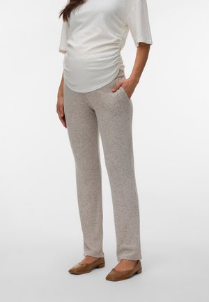 MAMALICIOUS MLALICE STRAIGHT JRS PANTS HW - Pantalon classique - fossil detail:melange