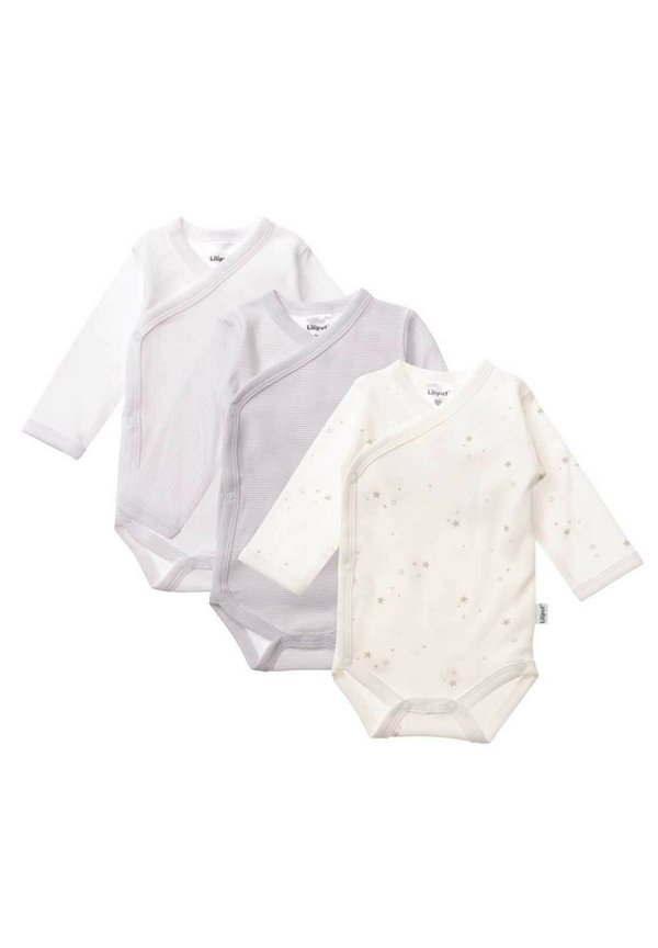 SET 3 - Body - weiß grau gestreift druck stern
