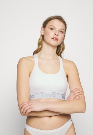 HUGO BRALETTE PADDED SPORTY LOGO - Hosszított melltartó - white