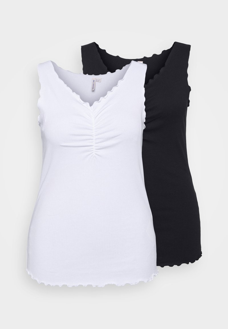 Damen T-Shirts | ONLY Carmakoma CARRUFFLE LIFE 2 PACK Top black/white/schwarz - JQ29464 Damen T-Shirts | ONLY Carmakoma CARRUFFLE LIFE 2 PACK Top black/white/schwarz - JQ29464