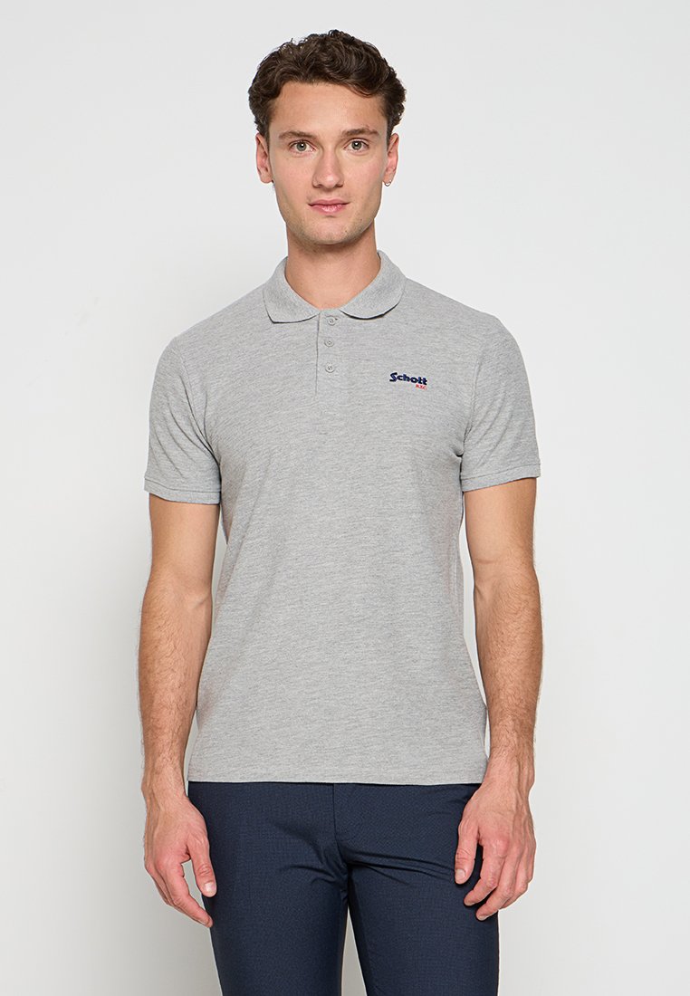 Schott Poloshirt lichtgrijs