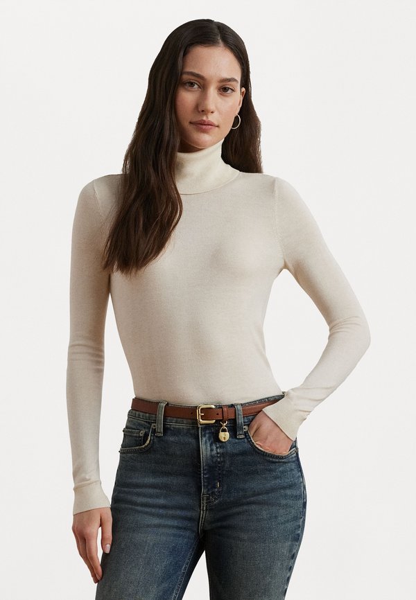SILK BLEND ROLL NECK JUMPER - Jumper - mascarpone cream