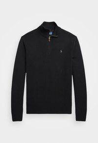 WOOL QUARTER-ZIP JUMPER - Pulover - black