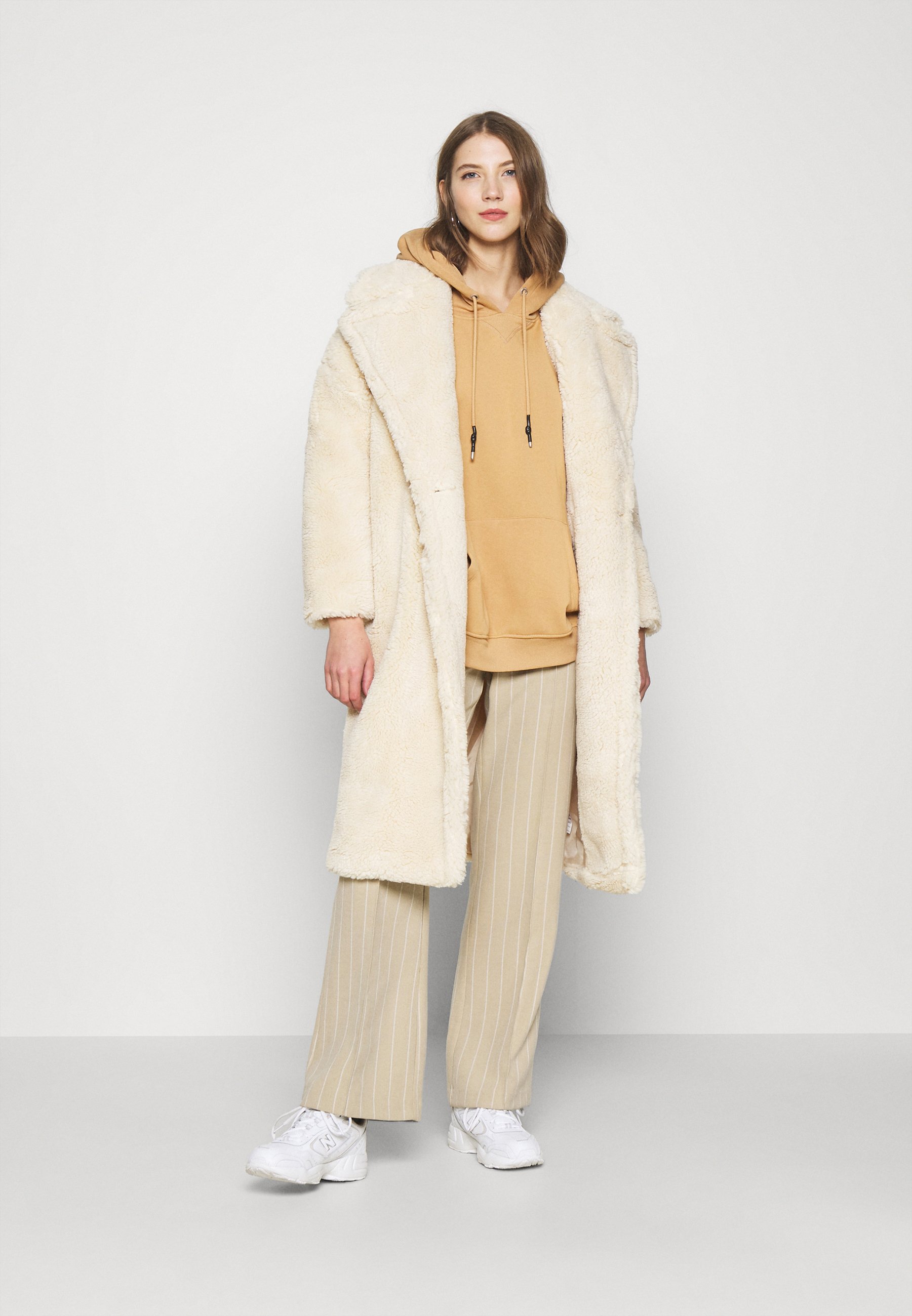 topshop cream borg coat
