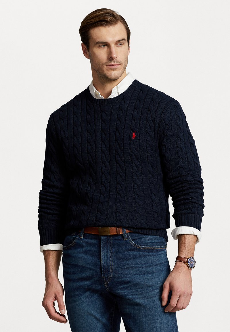 Polo Ralph Lauren Big & Tall - CABLE KNIT COTTON JUMPER - Svetr - hunter navy, Zvětšit