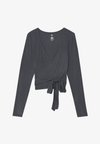 LONG SLEEVE YOGA WRAP TOP - Top dugih rukava - dark grey