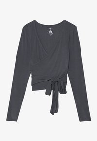 LONG SLEEVE YOGA WRAP TOP - Majica z dolgimi rokavi - dark grey