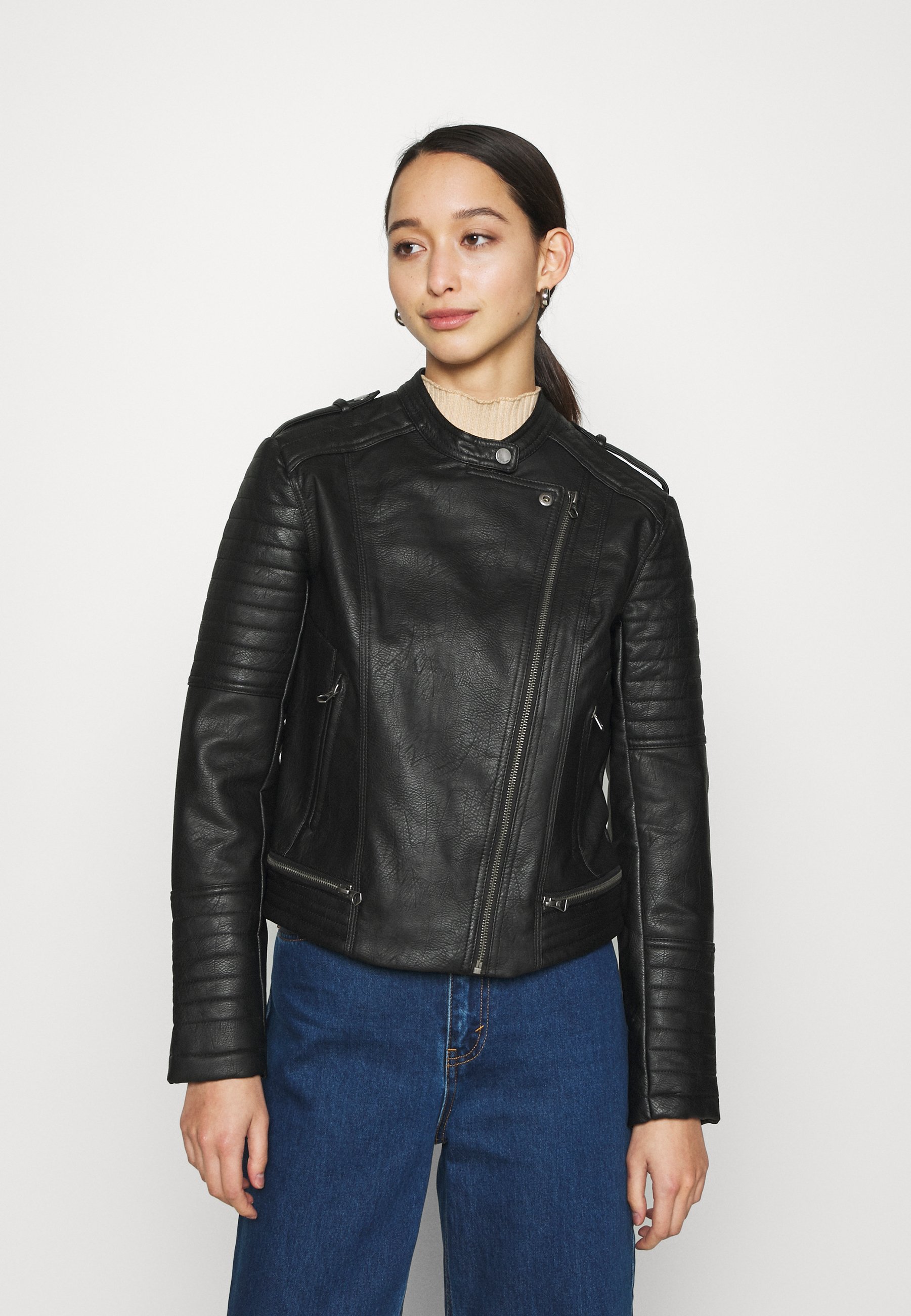 Pepe Jeans LENNA - Imiteret læderjakke - black/sort - Zalando.dk