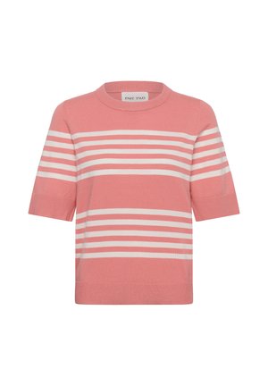 Part Two, DZANAPW - T-Shirt print - brandied apricot block stripe