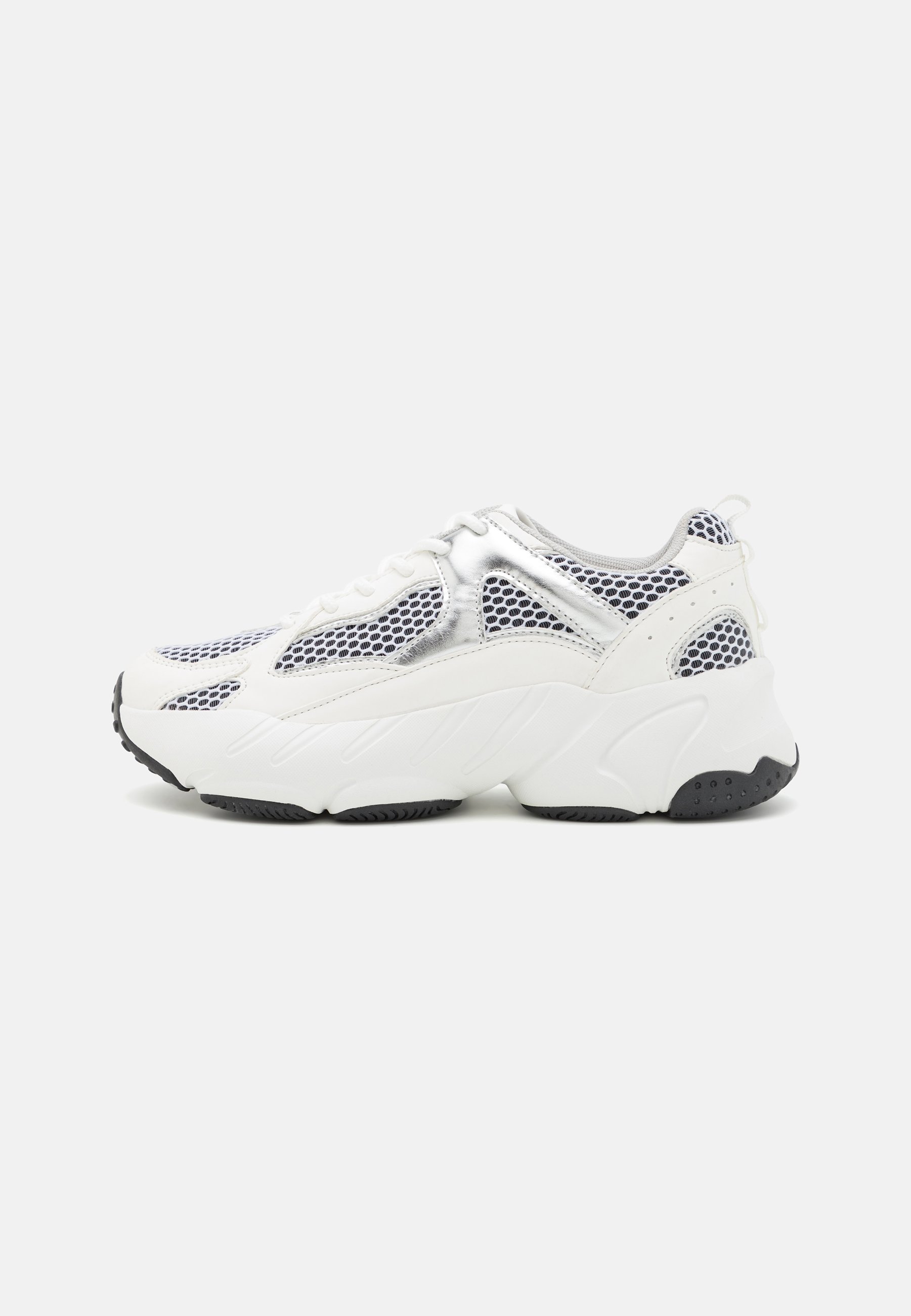 White silver sneakers