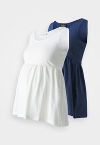 Even&Odd Maternity 2 PACK - Top - dark blue/off white