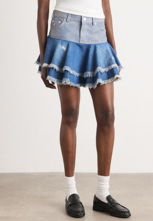 SKIRT - sukňa v tvare A - indigo wash