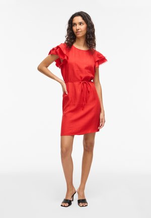 VILA VILUVI O NECK DRESS - Φόρεμα ημέρας - mars red