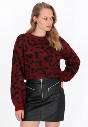Pulóver - wine red/black