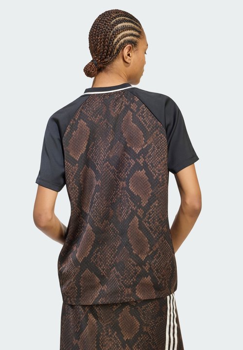 adidas Women's Snake Print Satin Jersey Earth Strata/Aurora Coffee — foto 2