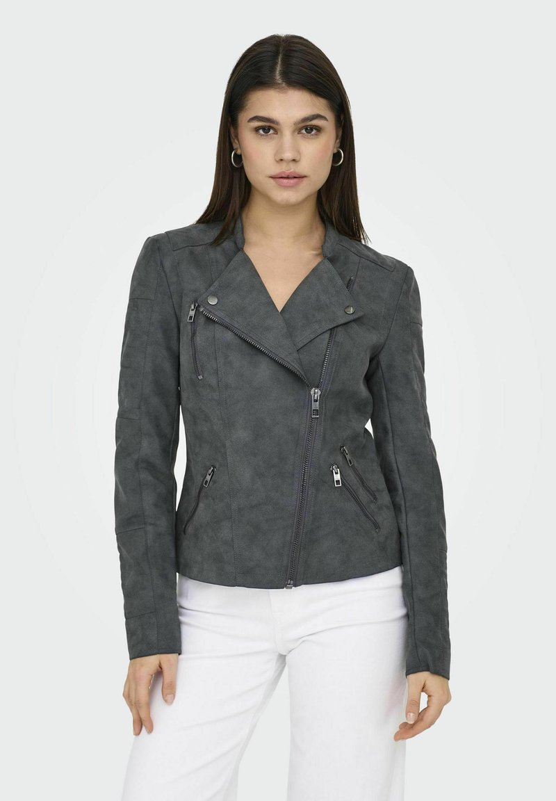 ONLY ONLAVA BIKER OTW NOOS - Veste en similicuir - magnet