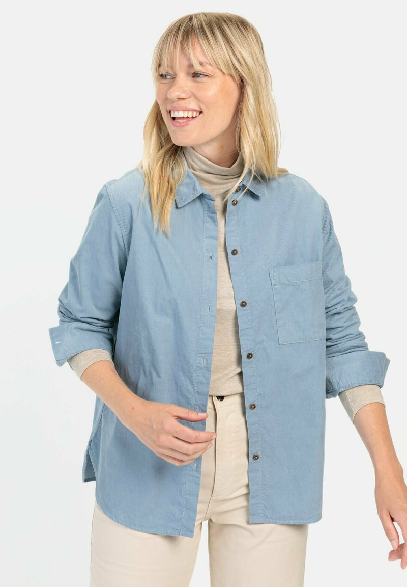camel active MIT BRUSTTASCHE - Overhemdblouse - soft blue