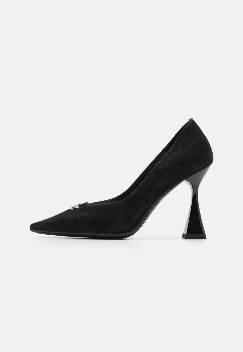 Escarpins Karl Lagerfeld Vintage - Bout Carré Cuir Noir - Taille 42 - Occasion TBE