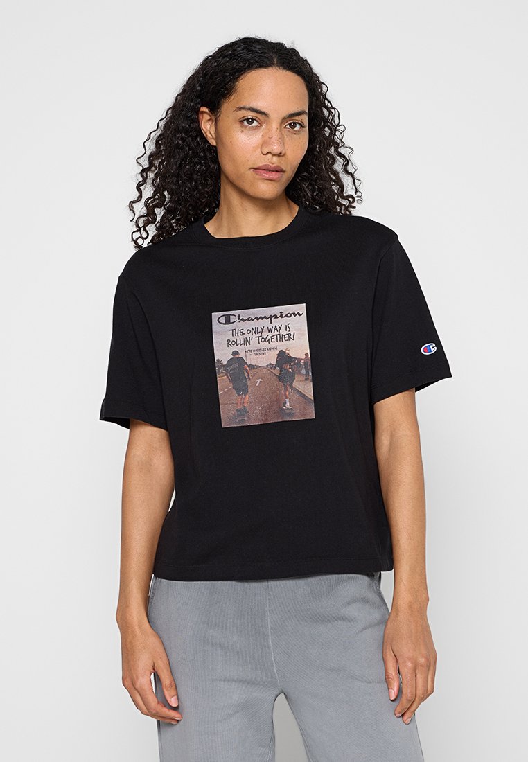 Champion T-shirt print zwart