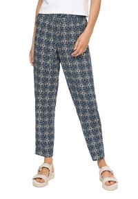 s.Oliver MIT ALL-OVER - Stoffhose - tiefblau