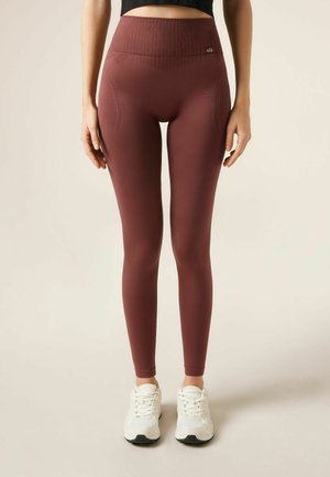 DOUBLE SCUNCH - Legging (type pantalon) - burgundy