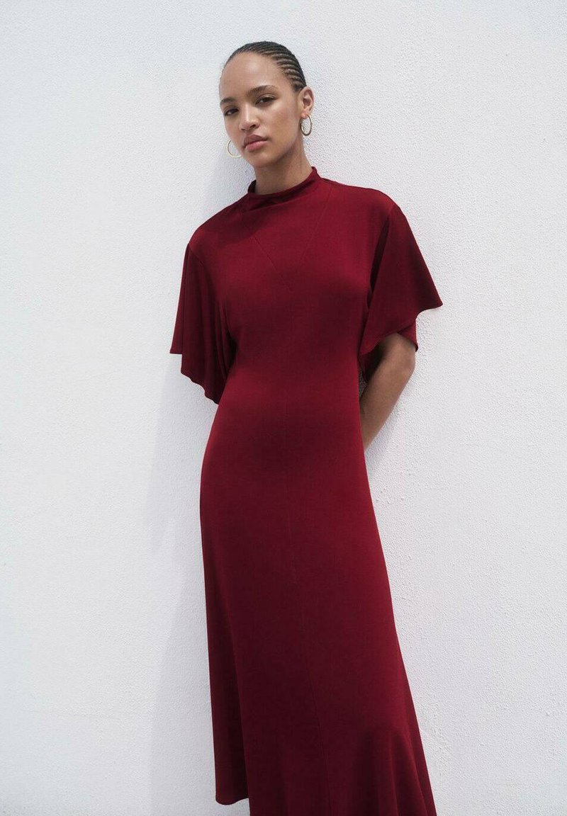 Mango - MIDI WITH BELL SLEEVES - Robe en jersey - bordeaux, Agrandir