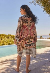 Next SPLICED LONGLINE KIMONO  - Viitta - brown cream paisley floral