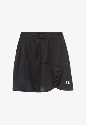 Svart sportkjol i lättviktsmaterial, med resårmidja och lagerdesign samt vitt "FZ"-logotyp på fållen.