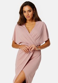 Bubbleroom WRAP SLIT MAXI DRESS - Společenské šaty - salmon