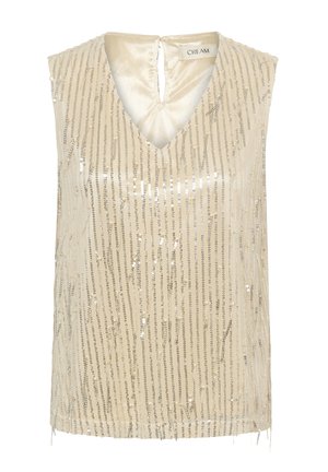 Cream, CRCLEI SEQUIN BLOUSE - Blouse - champange silver sequins