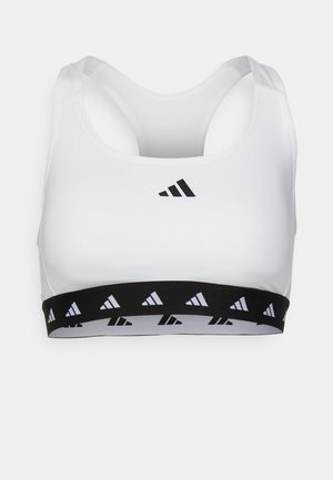 adidas Performance POWERREACT MEDIUM-SUPPORT TECHFIT - Sportmelltartó közepesen nehéz sportoláshoz - white/black