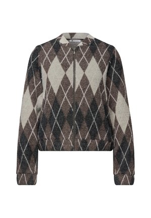 Street One, LONG-SLEEVE BLOUSON WITH CHECK PATTERN - Gilet - black coffee