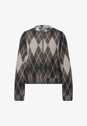 Street One, LONG-SLEEVE BLOUSON WITH CHECK PATTERN - Gilet - black coffee