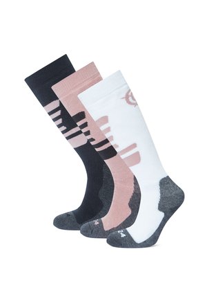 BERGANZ 3PACK - Socks - black faded pink optic white