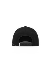 Black baseball cap with a curved brim and adjustable snapback closure. Features a textured fabric and embroidered "Deva" logo on the back.