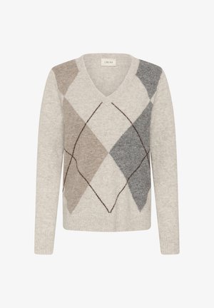 Cream, CRHOPE KNIT PULLOVER - Trui - oatmeal melange