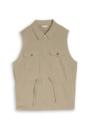 TOM TAILOR, TOM TAILOR BLAZER PLUS SIZE - REGULAR FIT WESTE MIT BRUSTTASCHEN - Vesta - silver olive
