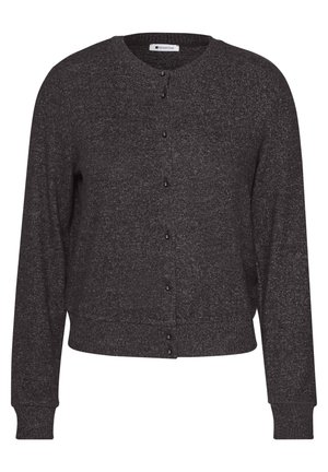 Street One, LANGARM JACKE IM STRICK-LOOK MIT RUNDHALS - Gilet - black coffee mel
