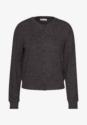 Street One, LANGARM JACKE IM STRICK-LOOK MIT RUNDHALS - Gilet - black coffee mel