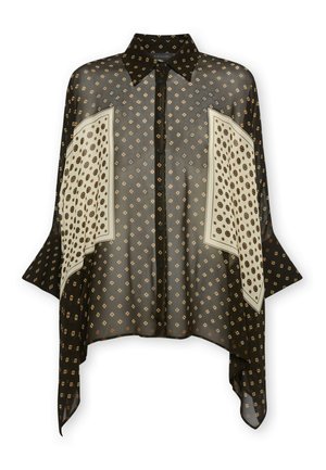 Elena Mirò, CAMICIA AMPIA IN GEORGETTE STAMPATA - Skjortebluser - nero